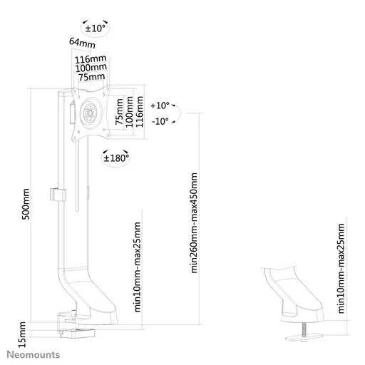 Neomounts monitor arm desk mount