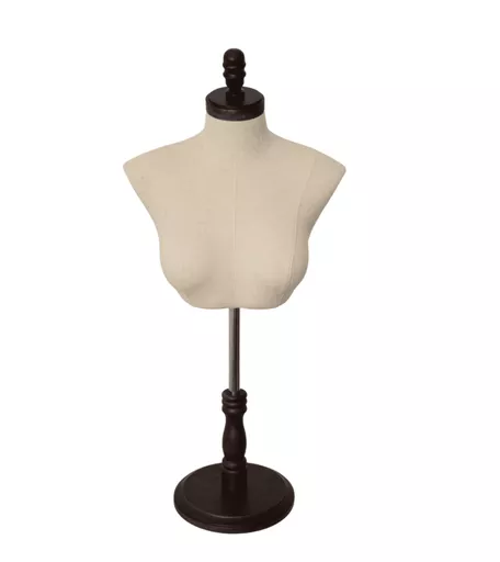 Linen Cloth Female Upper Body Display on Stand