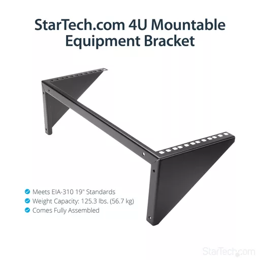 StarTech.com 4U 19in Steel Vertical Wall Mount Equipment Rack Bracket