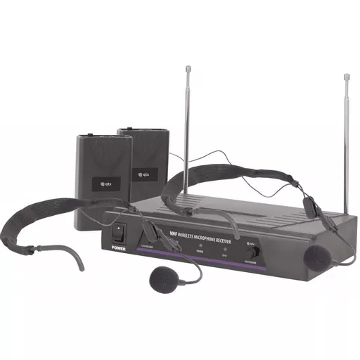 QTX VHF Dual Neckband Wireless Mic System 174.1-175MHz