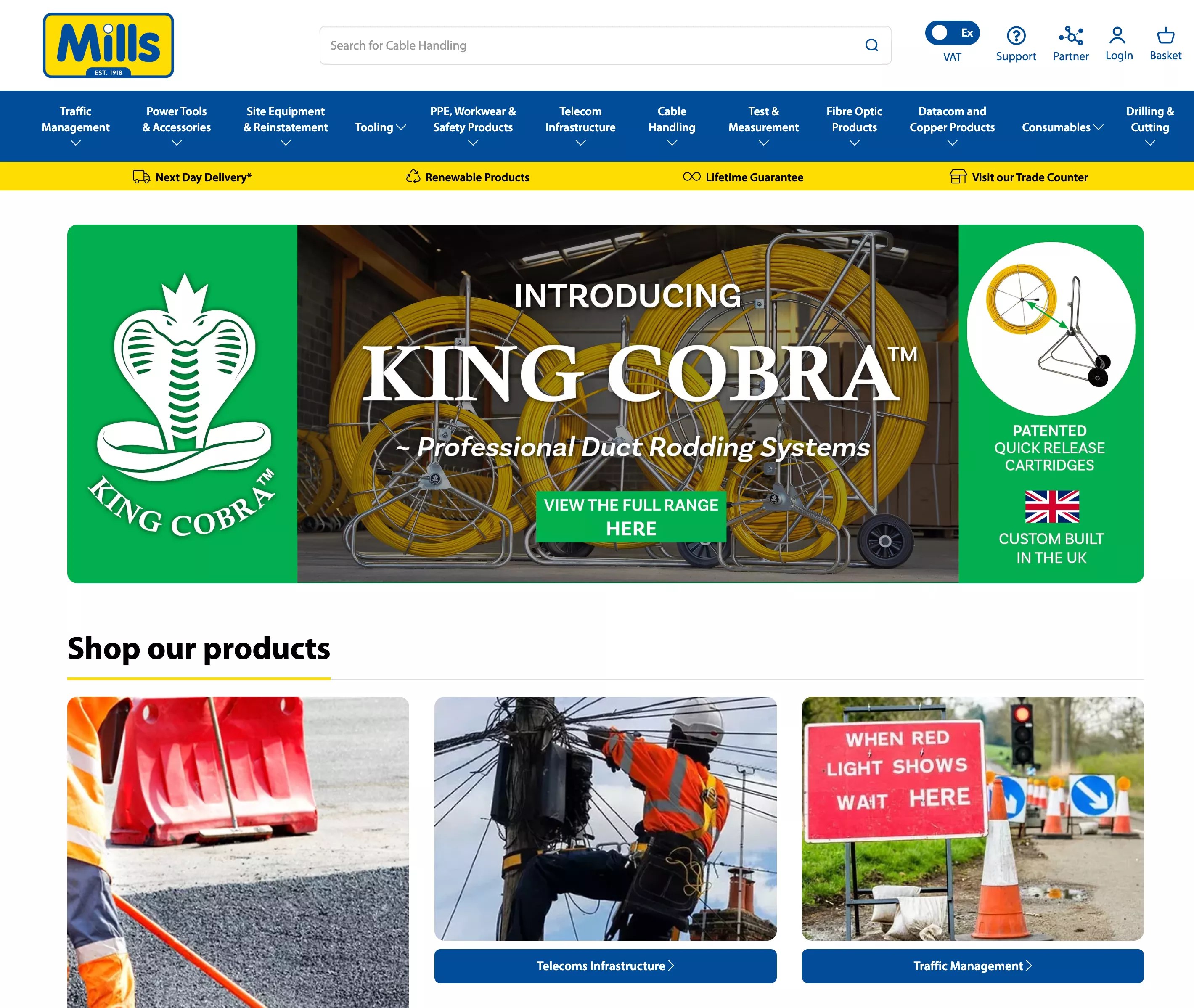 Screenshot of the Mills Ltd website homepage design