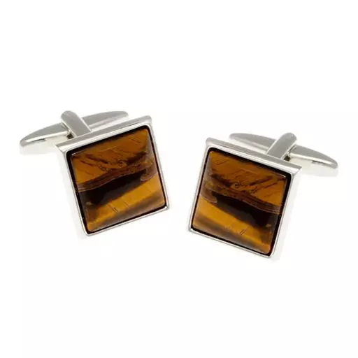 Tiger Eye Square Cufflinks