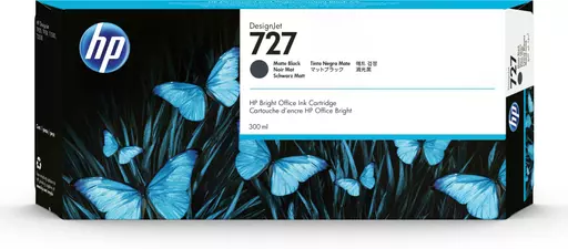 HP C1Q12A/727 Ink cartridge black matt 300ml for HP DesignJet T 920/930