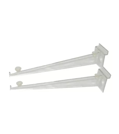 Perspex Slatwall Shelf Brackets (Pair) - 30cm