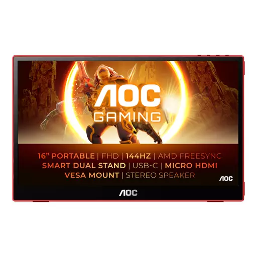 AOC 16G3 computer monitor 39.6 cm (15.6") 1920 x 1080 pixels Black, Red