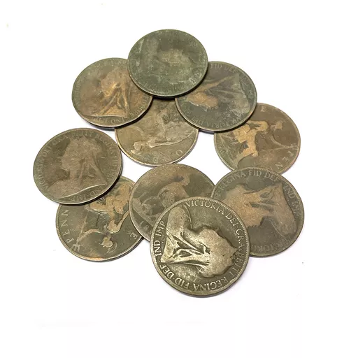 10 xGenuine Victorian Pennies