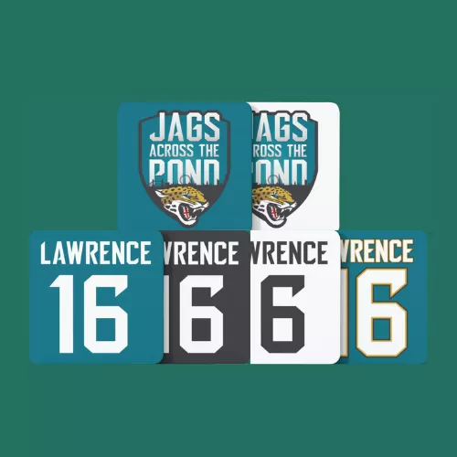 Jags Across The Pond Personalised Coaster Set of 6