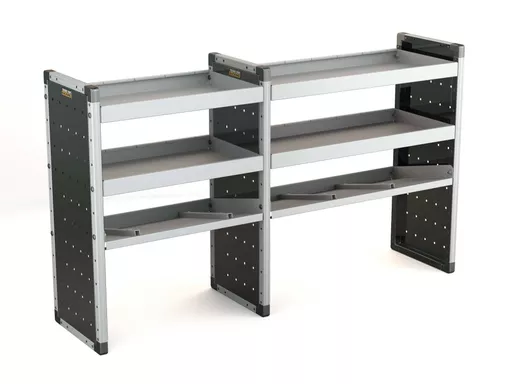 Trade Van Racking Double Unit - 2 Straight, 1 Angled Per Bay - H1009mm x W1466.5mm (683mm & 683mm)