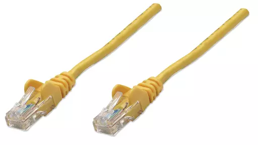 Intellinet Network Patch Cable, Cat5e, 10m, Yellow, CCA, U/UTP, PVC, RJ45, Gold Plated Contacts, Snagless, Booted, Lifetime Warranty, Polybag