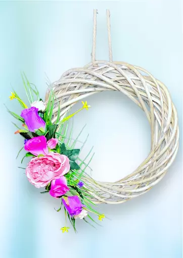 Natural Door Wreath - Willow / Wicker - any colour