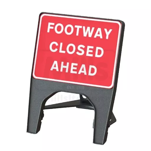 Footway Closed Ahead 600x450mm Plastic Q-Sign