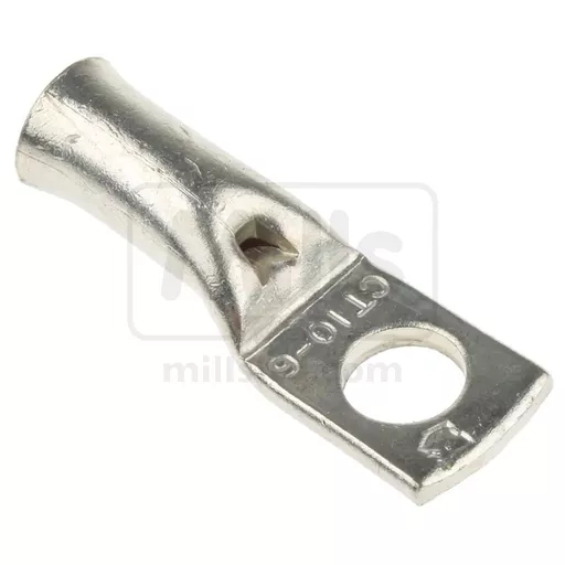 Uninsulated Tubular Ring Terminal M6 Stud Size - Pack of 25