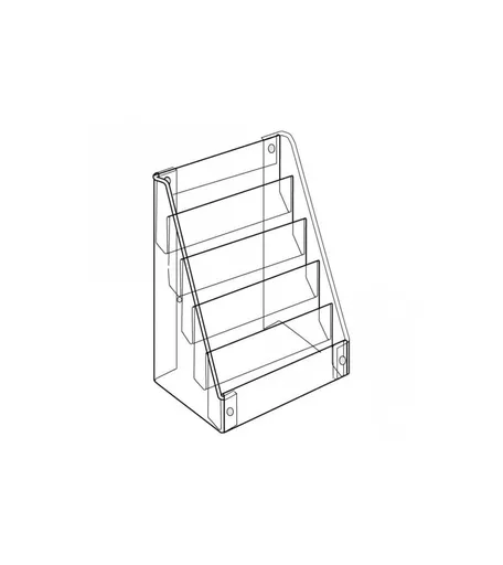 5 Tier Clear Acrylic Wall/Counter Florist Card Display Stand - 24cm x 21cm