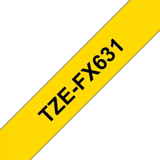 Brother TZE-FX631 DirectLabel black on yellow Laminat 12mm x 8m for Brother P-Touch TZ 3.5-12mm/18mm/6-18mm/6-24mm/6-36mm