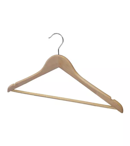Wooden Wishbone Hanger with Trouser Bar- 445mm - Box of 50