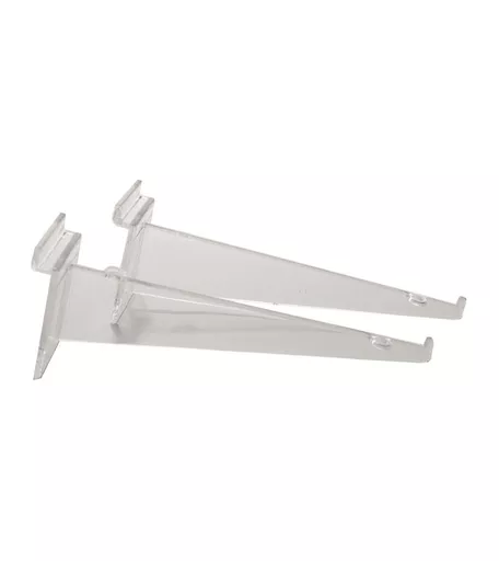 Perspex Slatwall Shelf Brackets (Pair) - 20cm