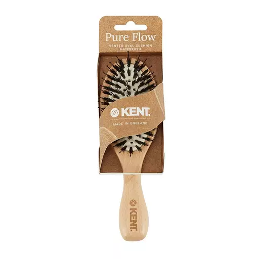 Kent Pure Flow Vented Oval Cushion Bristle Nylon Mix Hairbrush
