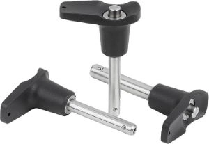 K0792 - Ball Lock Pins With L-Grip Self-Locking In Plastic & Stainless Steel
