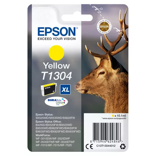 Epson C13T13044012/T1304 Ink cartridge yellow XL, 1.01K pages 10,1ml for Epson Stylus BX 320/SX 525/WF 3500