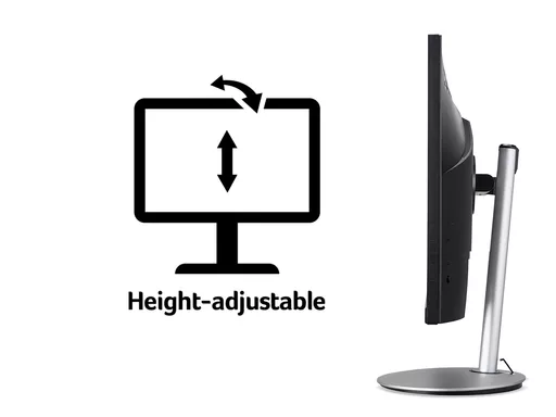 Acer CB2 CB242Ysmiprx 23.8 inch FHD Monitor (IPS Panel, FreeSync, 75Hz, 1ms, HDR 10, Height Adjustable Stand, DP, HDMI, VGA, Silver/Black)