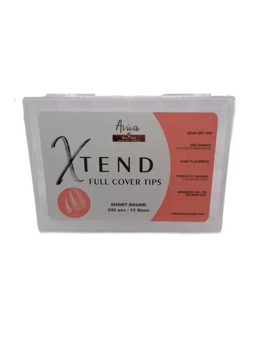 Aviva ProGel XTend Full Cover Gel Tips (Prebuffed) Short Round