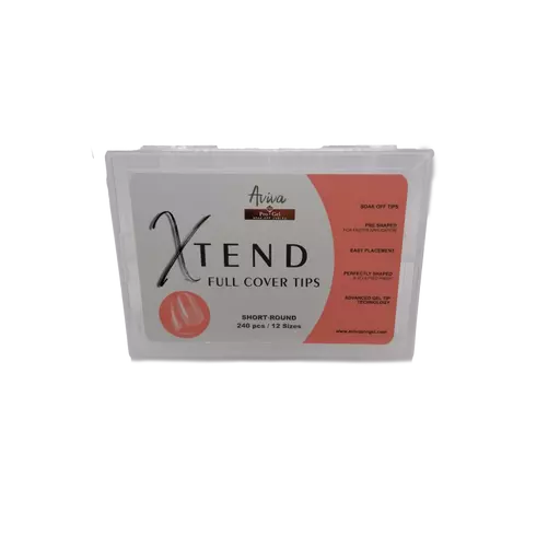 Aviva ProGel XTend Full Cover Gel Tips (Prebuffed) Short Round