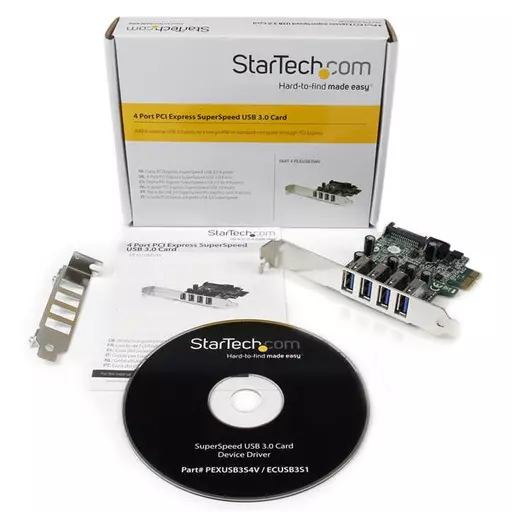 StarTech.com 4 Port PCI Express PCIe SuperSpeed USB 3.0 Controller Card Adapter with UASP - SATA Power