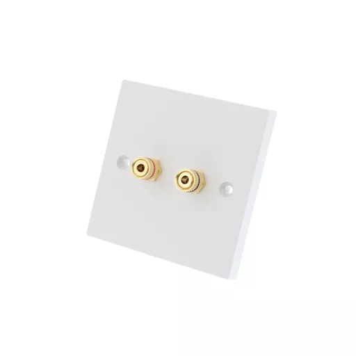Single Gang Speaker Wall Plate (1 pair: Red & Black Binding Post)