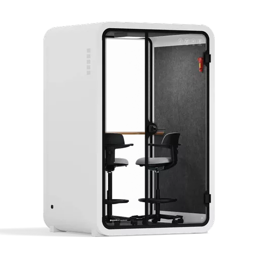 Soundbox Quell Office Pod - Dual Zoom Room + Device Shelf + 2 Bar Stools