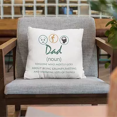 Personalised Dad (Noun) Cushion - Add Name