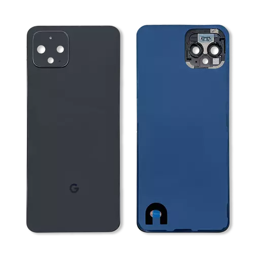 Back Glass w/ Camera Lens  (No Logo) (Just Black) (CERTIFIED) - For Google Pixel 4