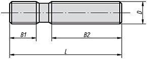 Stud. M20 Thread. 125mm Long. Carbon Steel.