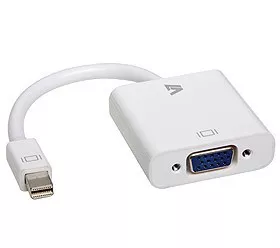 V7 White Video Adapter Mini DisplayPort Male to VGA Female