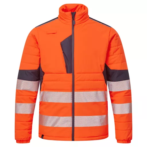 System Hi Vis Eco Two Tone Orange Thermal Baffle Jacket