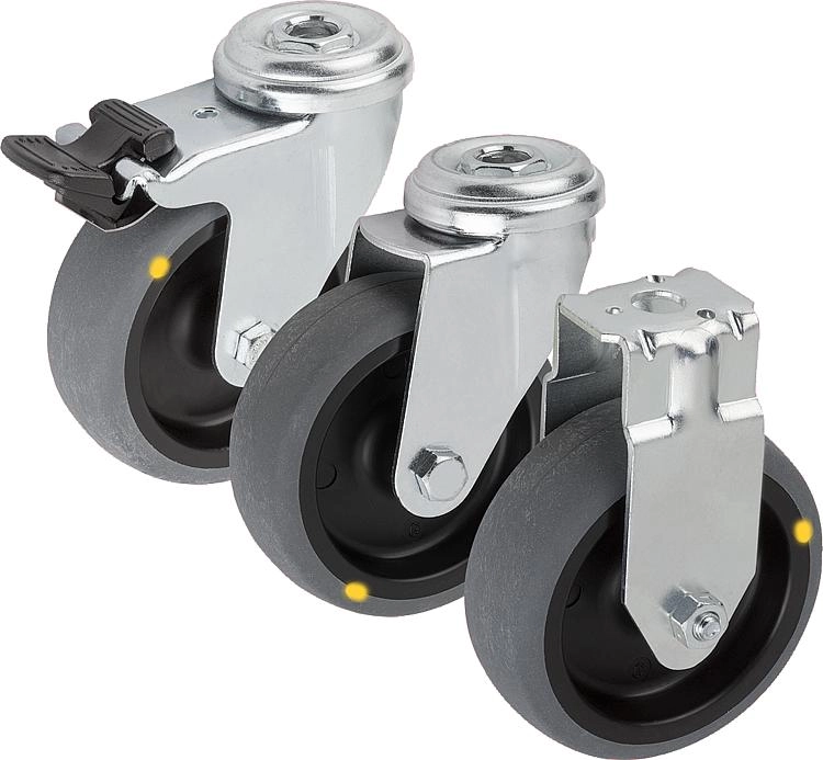 K1759 - Swivel and Fixed Castors With Solid Rubber Tyres