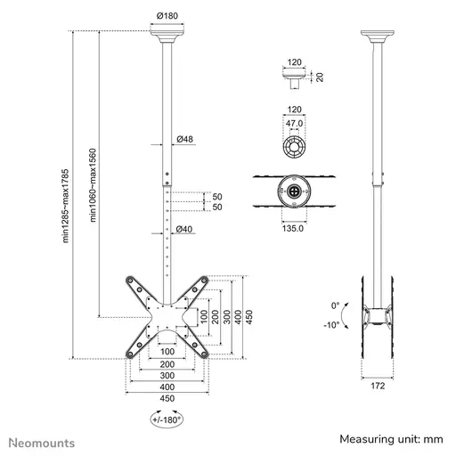 Neomounts TV/monitor ceiling mount