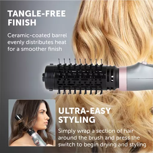 Rotating hair outlet brush