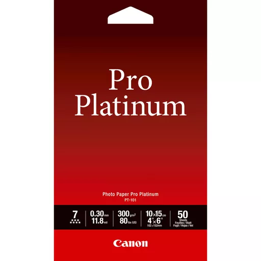 Canon PT-101 Pro Platinum Photo Paper 4x6” - 50 sheets