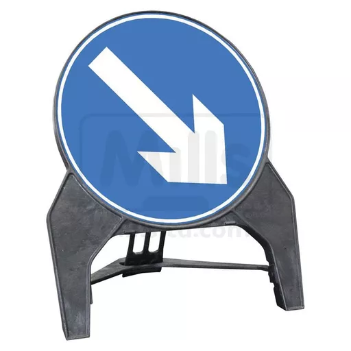 Keep Right Arrow Polypropylene Q Sign 750mm