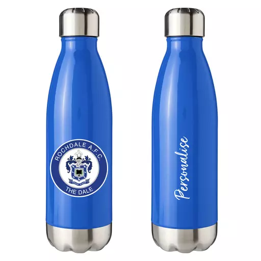 Rochdale AFC Crest Blue Insulated Water Bottle