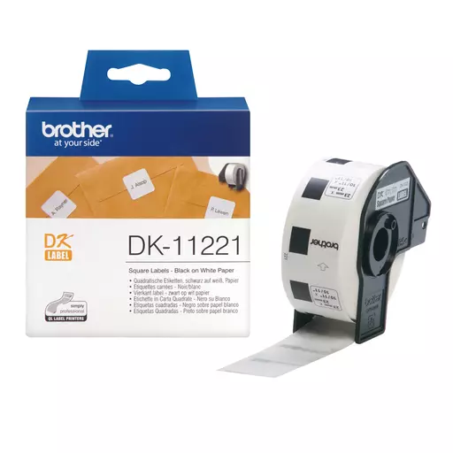 Brother DK-11221 DirectLabel Etikettes 23mm x 23mm 1000 for Brother P-Touch QL/700/800/QL 12-102mm/QL 12-103.6mm