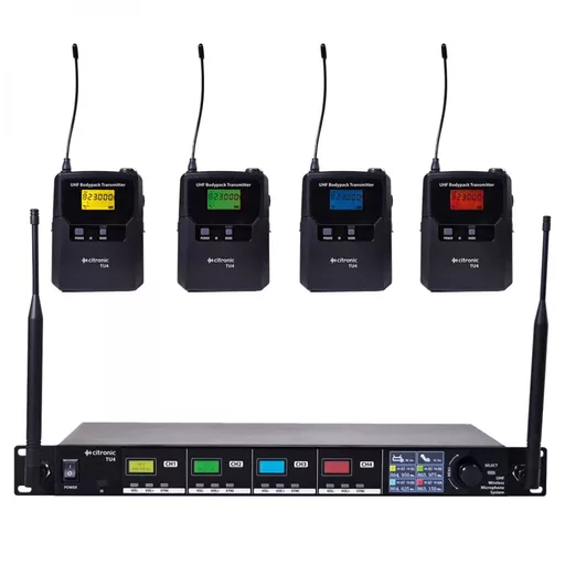 Citronic TU4 Quad PLL Mic Set x4 Bodypack Transmitters