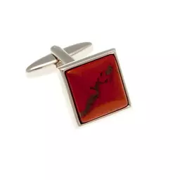 Square Red Jasper Semi Precious Stone Cufflinks