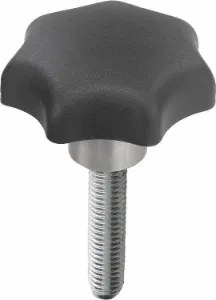 K0153 Star Knobs In Plastic With Steel & Stainless Steel External Thread Size M5-M12