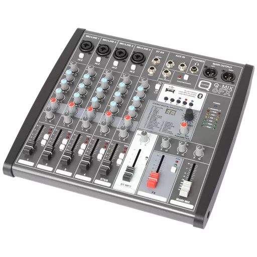Q-Audio Q-Mix 6FX 4 Channel Mixer with FX and USB