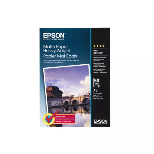 Epson Matte Paper Heavy Weight, DIN A3, 167g/m², 50 Sheets