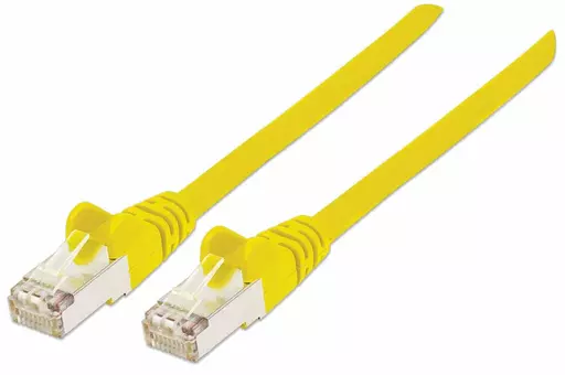 Intellinet Network Patch Cable, Cat7 Cable/Cat6A Plugs, 3m, Yellow, Copper, S/FTP, LSOH / LSZH, PVC, RJ45, Gold Plated Contacts, Snagless, Booted, Lifetime Warranty, Polybag