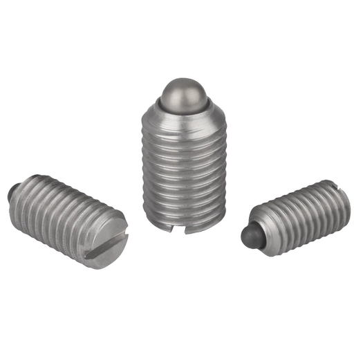 K0314 Inch - Spring Plungers With Slot And Thrust Pin In Stainless Steel
