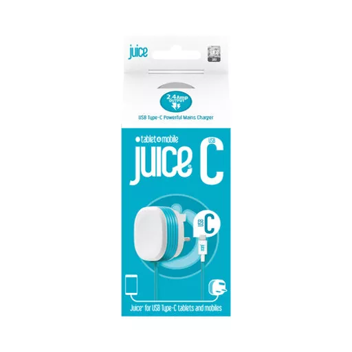 Juice JUI-MAINS-TYPEC-2.4A mobile device charger Mobile phone, Tablet Blue, White USB Indoor