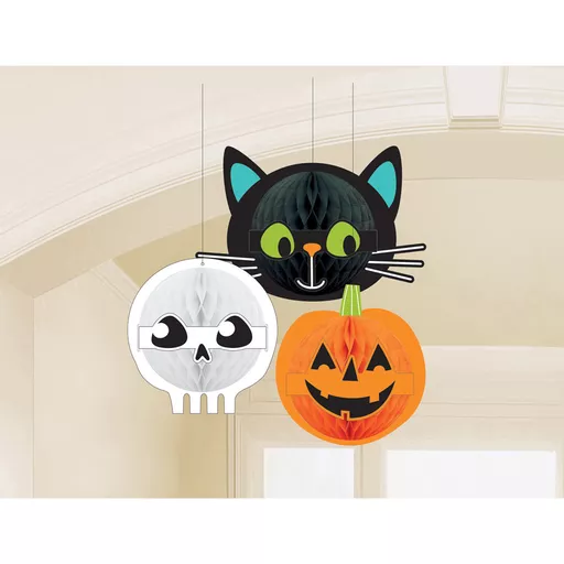 Halloween Friends Honeycomb Decoration (Pack of 3)